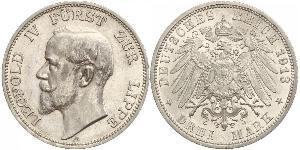 3 Марка Липпе-Детмольд (1123 - 1918) Срібло Leopold IV, Prince of Lippe