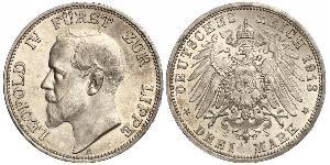 3 Марка Липпе-Детмольд (1123 - 1918) Срібло Leopold IV, Prince of Lippe