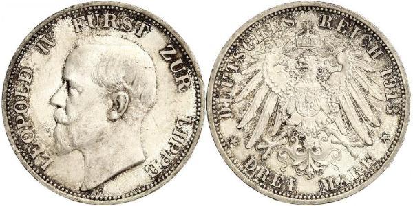 3 Марка Липпе-Детмольд (1123 - 1918) Срібло Leopold IV, Prince of Lippe