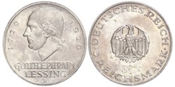 3 Марка Німецька імперія (1871-1918) Срібло Готгольд Ефраїм Лессінг