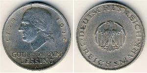 3 Марка Німецька імперія (1871-1918) Срібло Готгольд Ефраїм Лессінг