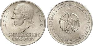 3 Марка Німецька імперія (1871-1918) Срібло Готгольд Ефраїм Лессінг