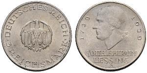 3 Марка Німецька імперія (1871-1918) Срібло Готгольд Ефраїм Лессінг