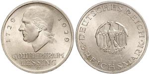 3 Марка Німецька імперія (1871-1918) Срібло Готгольд Ефраїм Лессінг