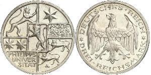 3 Марка / 3 Reichsmark Веймарская республика (1918-1933) Серебро 