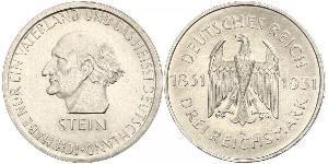 3 Марка / 3 Reichsmark Веймарская республика (1918-1933) Серебро 