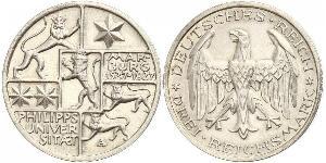 3 Марка / 3 Reichsmark Веймарская республика (1918-1933) Серебро 