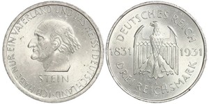 3 Марка / 3 Reichsmark Веймарская республика (1918-1933) Серебро 