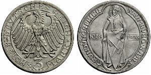 3 Марка / 3 Reichsmark Веймарская республика (1918-1933) Серебро 