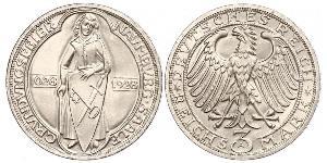 3 Марка / 3 Reichsmark Веймарская республика (1918-1933) Серебро 