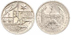 3 Марка / 3 Reichsmark Веймарская республика (1918-1933) Серебро 