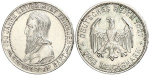 3 Марка / 3 Reichsmark Веймарская республика (1918-1933) Серебро 