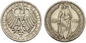 3 Марка / 3 Reichsmark Веймарская республика (1918-1933) Серебро 