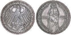 3 Марка / 3 Reichsmark Веймарська республіка (1918-1933) Срібло 