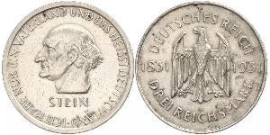 3 Марка / 3 Reichsmark Веймарська республіка (1918-1933) Срібло 