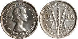 3 Пенни Австралия (1939 - )  Елизавета II (1926-2022)