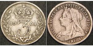 3 Пенни Великобритания  Серебро Виктория (1819 - 1901)