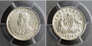 3 Пені Австралія (1788 - 1939) Срібло Георг V (1865-1936)