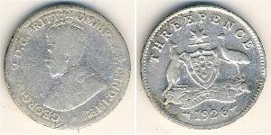 3 Пені Австралія (1788 - 1939) Срібло Георг V (1865-1936)