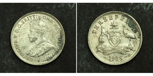 3 Пені Австралія (1788 - 1939) Срібло Георг V (1865-1936)