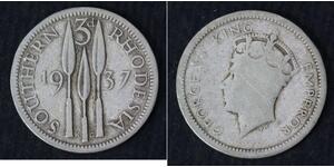 3 Пені Південна Родезія (1923-1980) Срібло Георг VI (1895-1952)