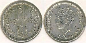 3 Пені Південна Родезія (1923-1980) Срібло Георг VI (1895-1952)