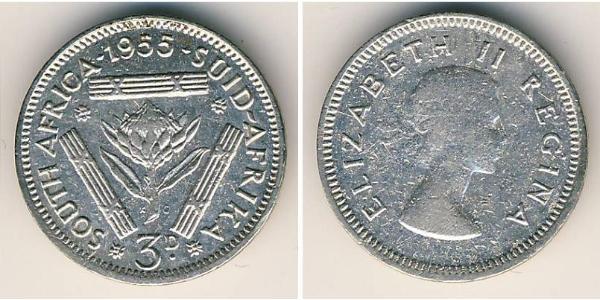 3 Пені Південно-Африканська Республіка Срібло Єлизавета II (1926-2022)