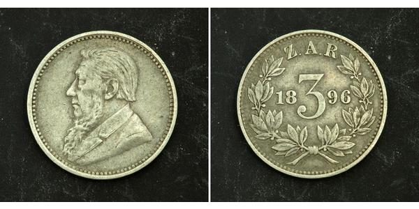 3 Пені Південно-Африканська Республіка Срібло Поль Крюгер (1825 - 1904)