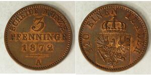 3 Пфеніг Королівство Пруссія (1701-1918) Мідь 