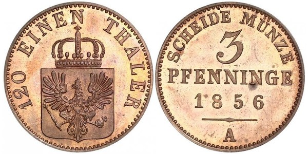 3 Пфеніг Королівство Пруссія (1701-1918) Мідь 