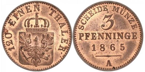 3 Пфеніг Королівство Пруссія (1701-1918) Мідь 