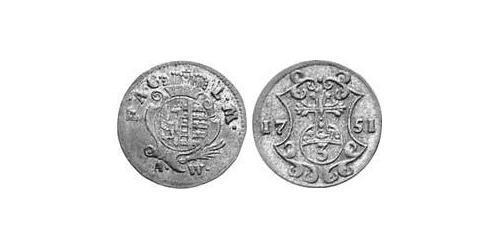 3 Пфеніг Principality of Anhalt-Köthen (1603 -1853) Срібло (билон) Augustus Louis, Prince of Anhalt-Köthen (1697 – 1755)