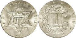 3 Цент США (1776 - ) Мідь/Срібло 