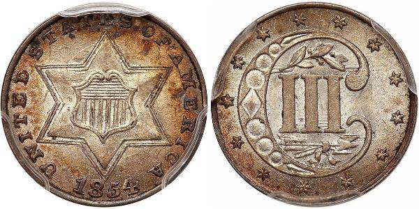 3 Цент США (1776 - ) Мідь/Срібло 