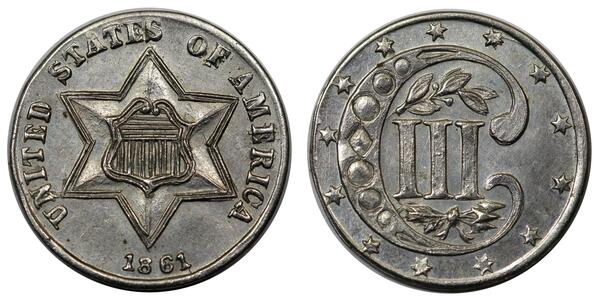 3 Цент США (1776 - ) Мідь/Срібло 