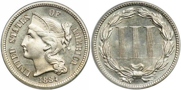 3 Цент США (1776 - ) Никель/Медь 