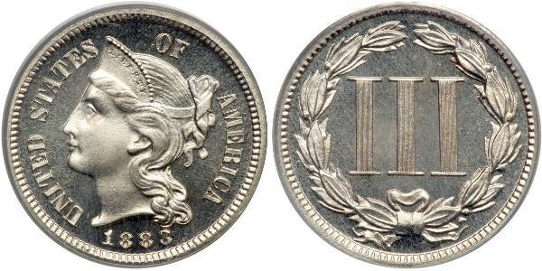 3 Цент США (1776 - ) Никель/Медь 