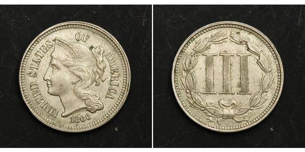 3 Цент США (1776 - ) Никель/Медь 