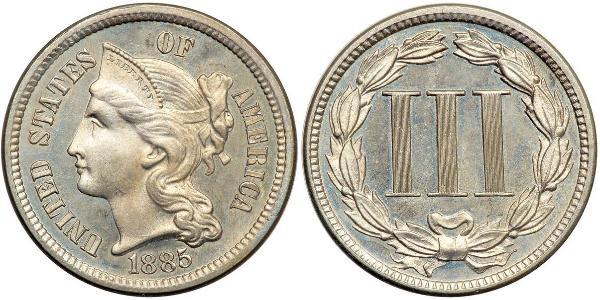 3 Цент США (1776 - ) Никель/Медь 