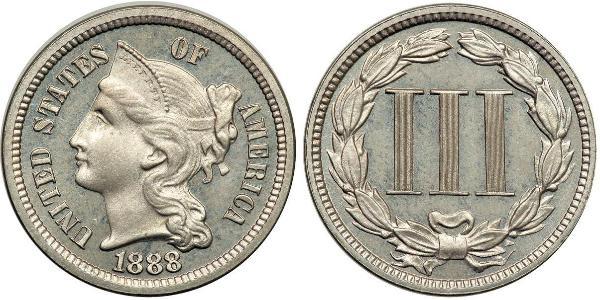 3 Цент США (1776 - ) Никель/Медь 