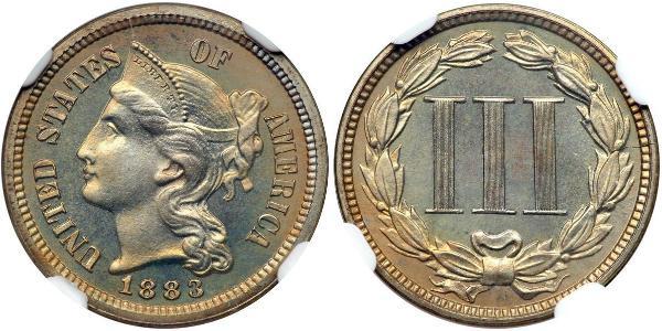 3 Цент США (1776 - ) Никель/Медь 