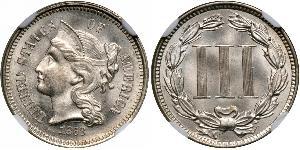 3 Цент США (1776 - ) Нікель/Мідь 