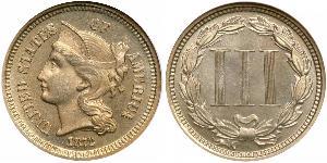3 Цент США (1776 - ) Нікель/Мідь 