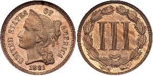 3 Цент США (1776 - ) Нікель/Мідь 