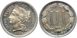 3 Цент США (1776 - ) Нікель/Мідь 