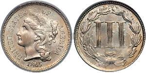 3 Цент США (1776 - ) Нікель/Мідь 