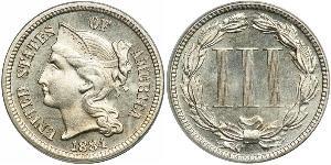 3 Цент США (1776 - ) Нікель/Мідь 
