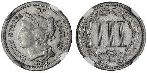 3 Цент США (1776 - ) Нікель/Мідь 