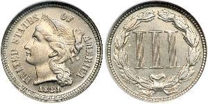 3 Цент США (1776 - ) Нікель/Мідь 