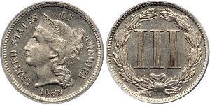 3 Цент США (1776 - ) Нікель/Мідь 